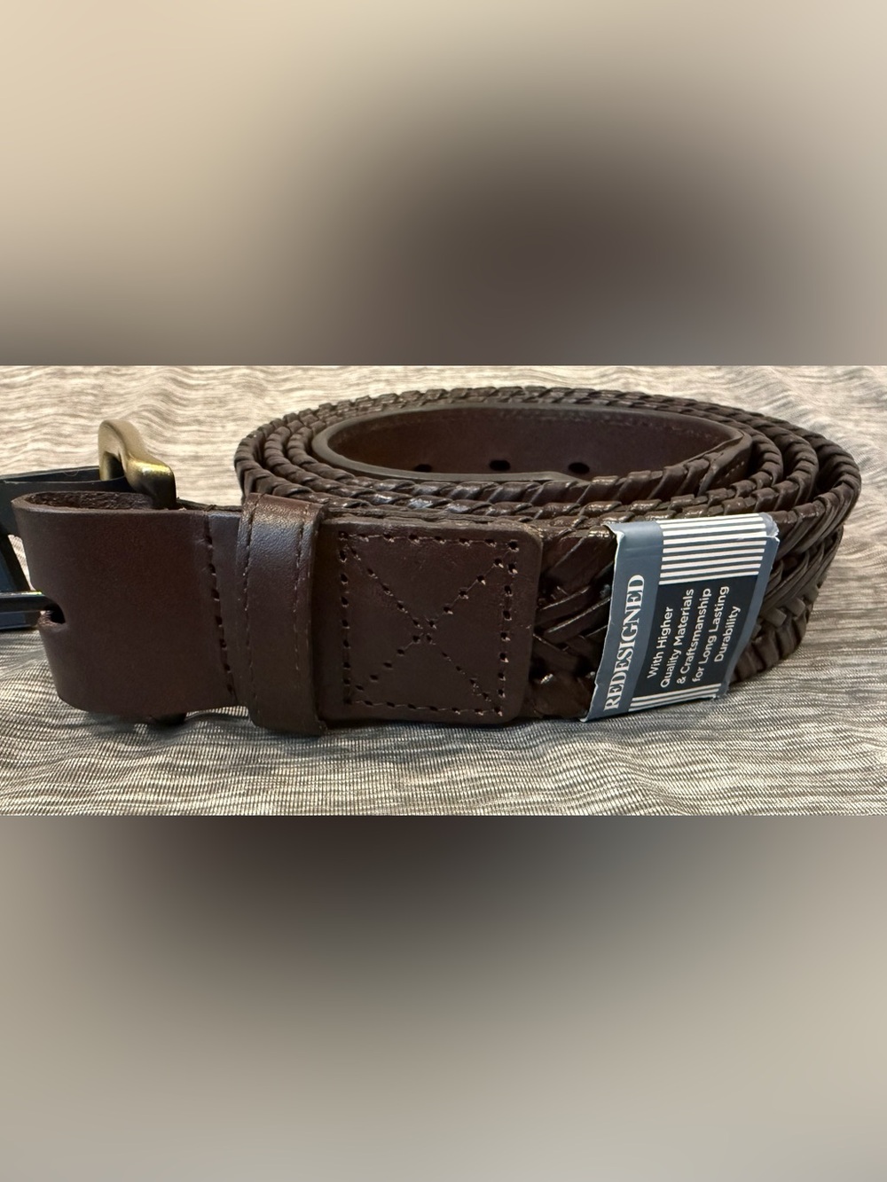 Harbor Bay Braided Leather Belt - Dark Brown